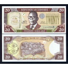 Либерия 20 долларов 2009г.
